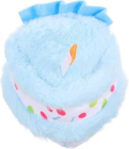 Dog Birthday Toy Plush - Interactive Puppy Gift Box for Birthday Dogs, Soft Chewable Toys for Small Medium Large Breeds, Cute Pet Supplies with Fun Food Design (Blue)