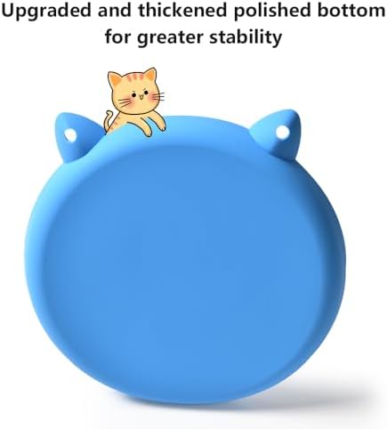 2Pcs Silicone Slow Feeder Cat Bowl,Puzzle Feeder,Interactive Toys,Slow Feeding cat Bowl Suitable for All Dry and Wet Foods,Easy to Clean Silicone Bowls(Blue and Green)