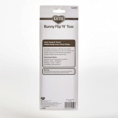 Kaytee Bunny Flip-N-Toss Rabbit Toy Carrot for Rabbits, Guinea Pigs