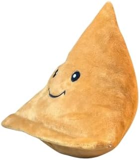 Samosa Plush Dog Toy – Crinkle & Squeaky Interactive Toy for Small to Large Dogs – Soft Desi Food-Inspired Chew Toy for Aggressive Chewers, Puppies & Pet Gifting