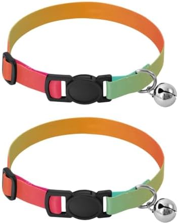 Green Red Gradient Cat Collars 2 Pack Comfortable Cat Collar Adjustable 10.6 to 17.1 Inches