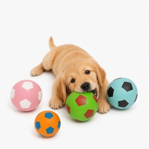 Squeaky Latex Dog Toy Balls for Small Dogs and Mini Breeds