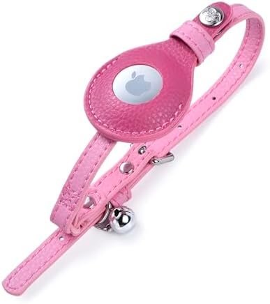 Blueberry Pet Microfiber Leather AirTag Cat Collar with Bell