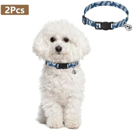 Feather Blue Easy to Wear Kitten Collar 2 Pack Soft Cat Collar