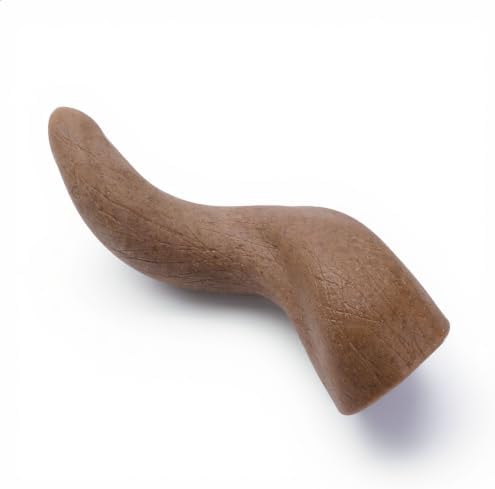 MECOOL Durable Nylon Dog Chew Toy – Bacon Flavored Bull Horn Shape with 6-Point Star Hollow Core for Treat Stuffing, Tough Interactive Teething Toy for Aggressive Chewers, Medium Large Dogs