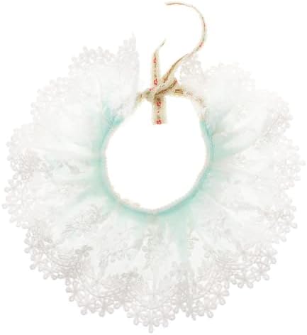 Pet Cat Lace Necklace with Pearls Adjustable Blue Neckwear
