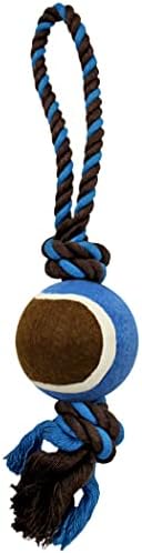 Dog Rope Toy with Tennis Ball (11”) – 3-Pack Blue