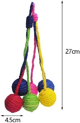 Hanging Interactive Cat Toy Sisal Rope Ball, Eco Friendly Self Play Bite and Wear Resistant Pets Interactive Toy Cat Rope Ball for Indoors Cats