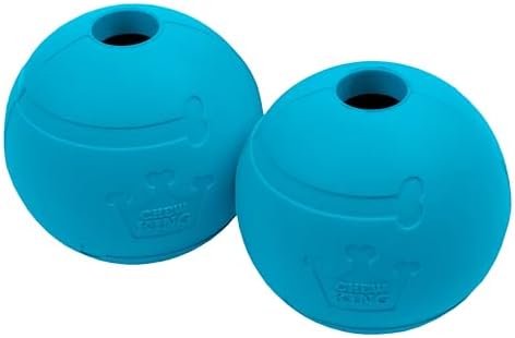 Chew King Flavored Rubber Ball Collection, 4 Inch Peanut Butter Flavor Rubber Balls 2-Pk