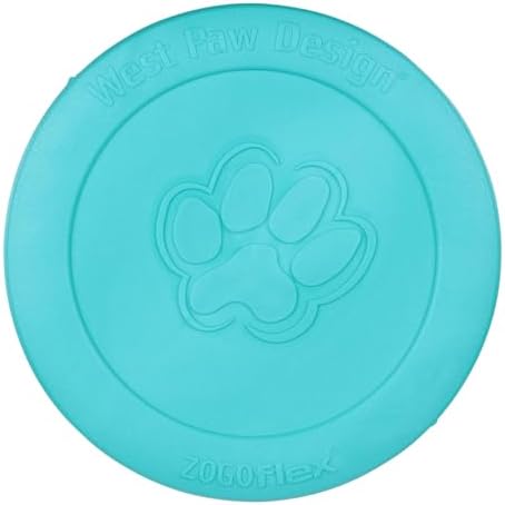 WEST PAW Zogoflex Zisc Dog Flying Disc, High Flying Aerodynamic Disc for Dogs Puppy – Lightweight, Floatable Disc for Fetch, Tug of War, Catch, Play – Doubles as Food/Water Bowl, Large 8.5", Teal
