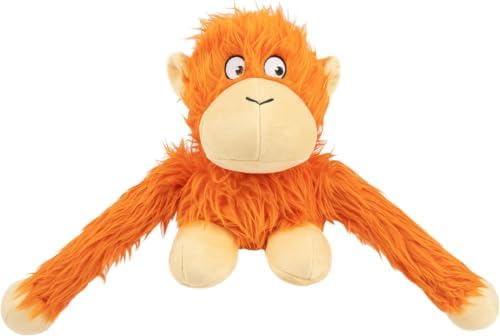 Best Pet Supplies O-Hug-Atan Interactive Squeaky Plush Toy for Small and Medium Breed Puppies or Dogs - O-Hug-Atan (Orange) (Pack of 5)