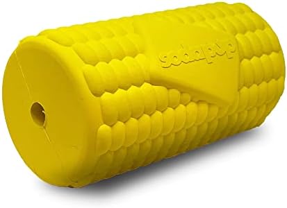 SodaPup Corn on the Cup – Durable Dog Treat Dispenser & Chew Toy Made in USA from Non-Toxic, Pet Safe, Food Safe Natural Rubber material for Mental Stimulation, Problem Chewing, Calming Nerves, & More
