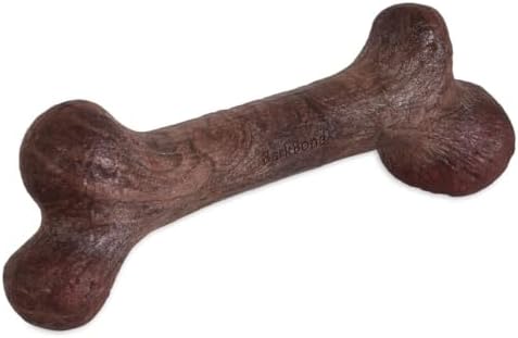 Pet Qwerks Dinosaur BarkBone - Nylon Dog Bone for Aggressive Chewers - Steak Flavor - 6.5"