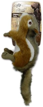 ALL FOR PAWS Chipmunk Squeaky Doy Toy, Squirrel Dog Toy for Small Medium Breed, Puppy Fetch Toy with Squeaker, Plush Chew Dog Toy, Classic-Chipmunk S
