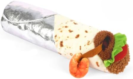 P.L.A.Y. Cute Cat Toys - Feline Frenzy Interactive Kicker Toy, Burrito Food Themed Catnip Filled Toy, Great for Adult Cats and Kittens - Double Stitched, Recycled Materials, Crinkles (Shrimp Purrito)
