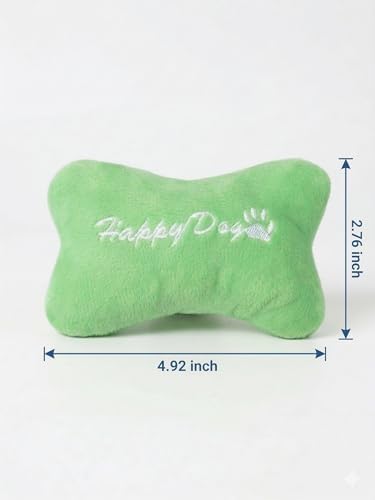 2 Pack Squeaky Dog Toy Set, Durable Latex Dumbbell with Fun Paw Prints and Soft Plush Bone Cushion Toy, Interactive Chew and Cuddle Bundle for Small to Medium Dogs, Puppies