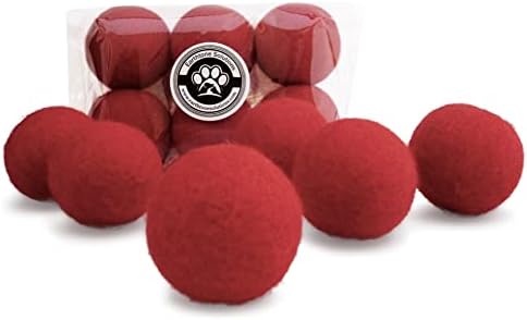 Wool Cat Toys - Felt Cat Toy Balls for Small Pet Fetch and Play - Eco Friendly Quiet Wool Ball Cat Toy for Cats and Kittens - Choose Your Colors 6PCS (Red)