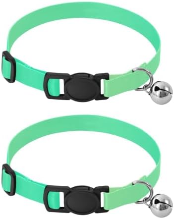 Green Gradient Kitten Collars 2 Pack Collars for Cats Adjustable Length 10.6" to 17.1"