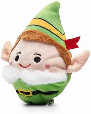 Flourish Pets 2 in 1 Christmas Multi-Layer Chew Toy for Active Dogs | Non-Toxic BPA Free Double Stitched Soft Fabric and Long-Lasting Dog Plush Toys - Elf 3.5"