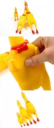 Screamin' Chicken Dog Toy with Squeaker | Durable Rubber | Interactive Fetch & Chew Toy for Small, Medium and Large Dogs | American Owned Small Business