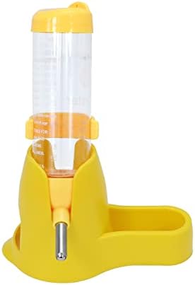 Wontee 3 in 1 Hamster Water Bottle with Food Bowl Hideout Base 125ML Yellow