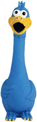 Tamu style Rubber Chicken Dog Toy, 11-Inch Blue Screaming Squeaky Toy