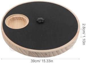 Wooden Dog Nail Scratch Pad with Treat Dispenser and Rotatable Design for Pet Grooming and Nail Care, 11.4 Inch Sturdy Wood Board Exercise and Reducing Furniture Scratching