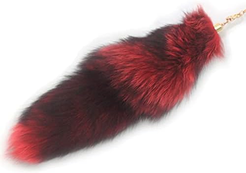 Fosrion Real Fox Tail Fur Hair Cat Bites Hunting Playing Toy (Tanned Red, Only Tail)