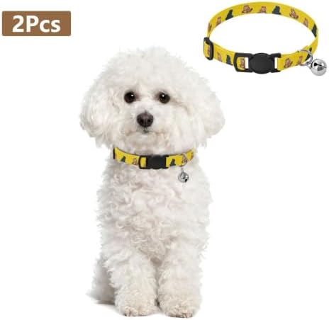 Cute Cartoon Groundhogs Small Dog Collar 2 Pack Adjustable Pet Collar Length 10.6" to 17.1"