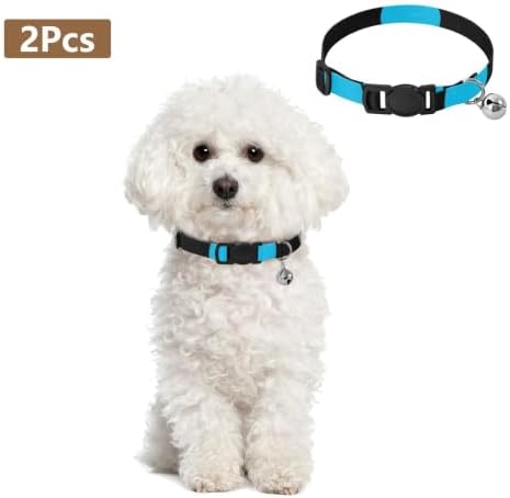 Big Blue Polka Dot Easy to Wear Pet Collar 2 Pack Collar for Cats