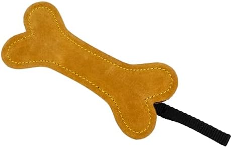Leather Dog Toys for Small Puppies, Genuine Leather Chew Toys, Safe Puppy Toys, Durable Dog Chews for Teething, Interactive Play, Training, and Healthy Chewing (Bone (Medium Size 6.75"x3"x0.5"))