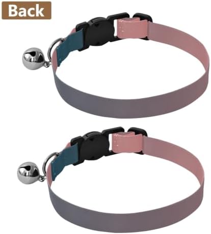 Pink Blue Gradient Cat Bell Collar 2 Pack Cat Collar Adjustable Length 10.6" to 17.1"