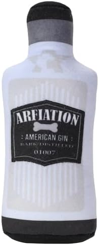 Arfiation Gin – Luxurious Parody Plush Dog Toy with Squeaker, Premium Fabric, Embroidered Details, Designer-Inspired Chew Toy, Fun Gift for Medium Dogs & Dog Lovers