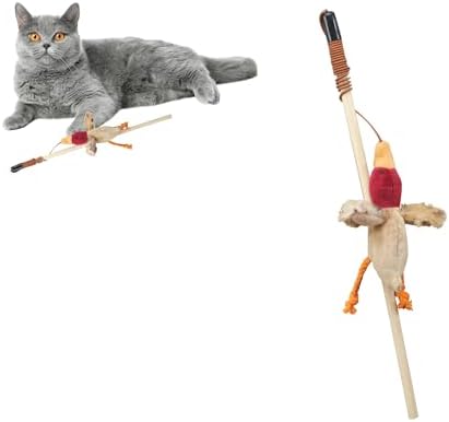 SPOT Skinneeez Stuffing-Free Forest Friends Cat Teaser Wand Toy with Catnip – Interactive Play for Cats and Breeds, Assorted Characters, 12-Inch