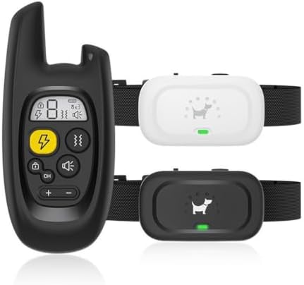 Dog Training Device Remote Control Barking Device pet Dog Trainer Electric Shock Collar pet Supplies Waterproof Rechargeable(Black B)