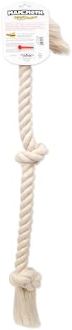 Flossy Chews 100-Percent Cotton White 3-Knot Rope Tug, X-Large, 36-Inch