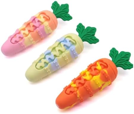 Consumable Corner - Carrot Dog Toy - Silicone Squeaky Chew Toy