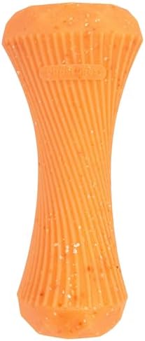 Flex-Force Stick Dog Toy & Treat Stuffer for Chew & Fetch, Floats in Water, Honey-Peach Scent for Sensory Play, Moderate Chewers, Medium & Large Breeds (25-100+ lbs), 7"