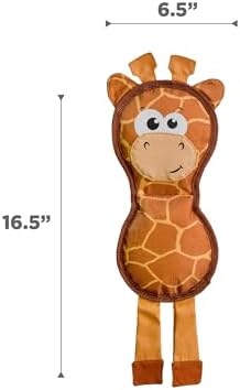 Outward Hound Fire Biterz Giraffe Firehose Plush Dog Toy, Brown, Medium