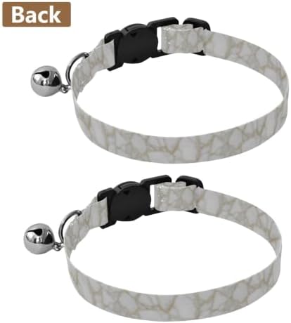 Grey Marble Easy to Clean Dog Collar 2 Pack Soft Cat Collar