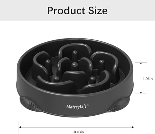 MateeyLife 1-Pack Slow Feeder Dog Bowls, 4 Cups, Dog Puzzle Feeder Bowl