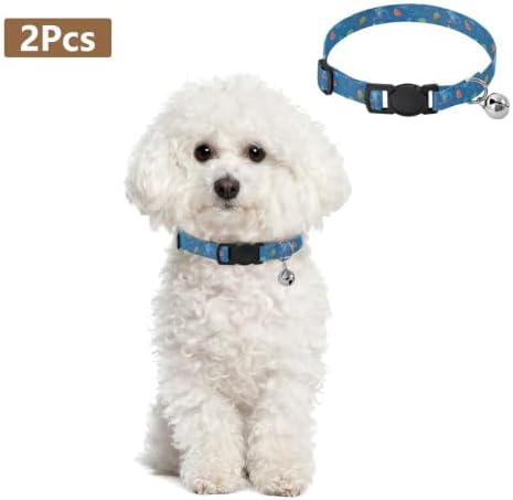Cartoon Dinosaurs Music Kitten Collars 2 Pack Collar for Cats Adjustable 10.6 to 17.1 Inches