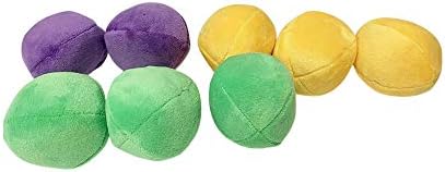 Midlee Squeaky and Crinkley 3 1/2" Plush Dog Balls, Set of 8