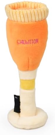 CHEWFFON Birthday Dog Toy, Champagne Glass Plush Squeaky Toy