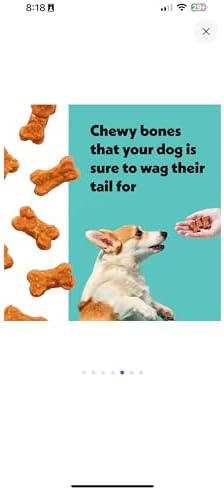 Wiggles & Wags Chewy Bones Dog Treats, Chicken & Cheese Flavor, 6 oz with Bone Shaped Waste Bag Dispenser & Roll