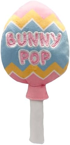 Huxley & Kent Power Plush Squeaky Dog Toy, Bunny Pop, Large