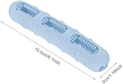 Sausage-Shaped Dog Chew Toy with Teeth Cleaning Bristles (Blue)