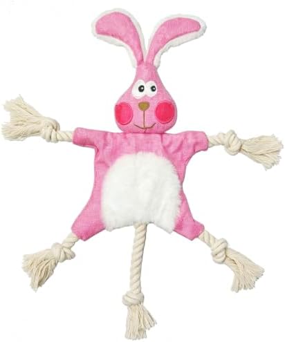 No Stuffing Crinkle Squeaky Dog Toy for Small Medium Puppies,（Rabbit）