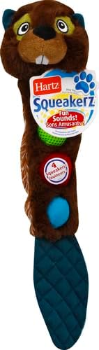 Hartz Squeakerz Stuffing-Free Plush Woodland Animal Dog Toy