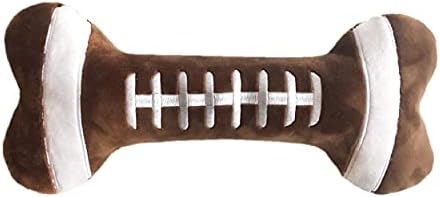 Huxley & Kent Funny Dog Toy w/Squeaker – Power Plush Squeaky Dog Toys for Small, Medium & Large Dogs – Soft Stuffed Animal for Indoor Play & Fetch - Football Bone, Large